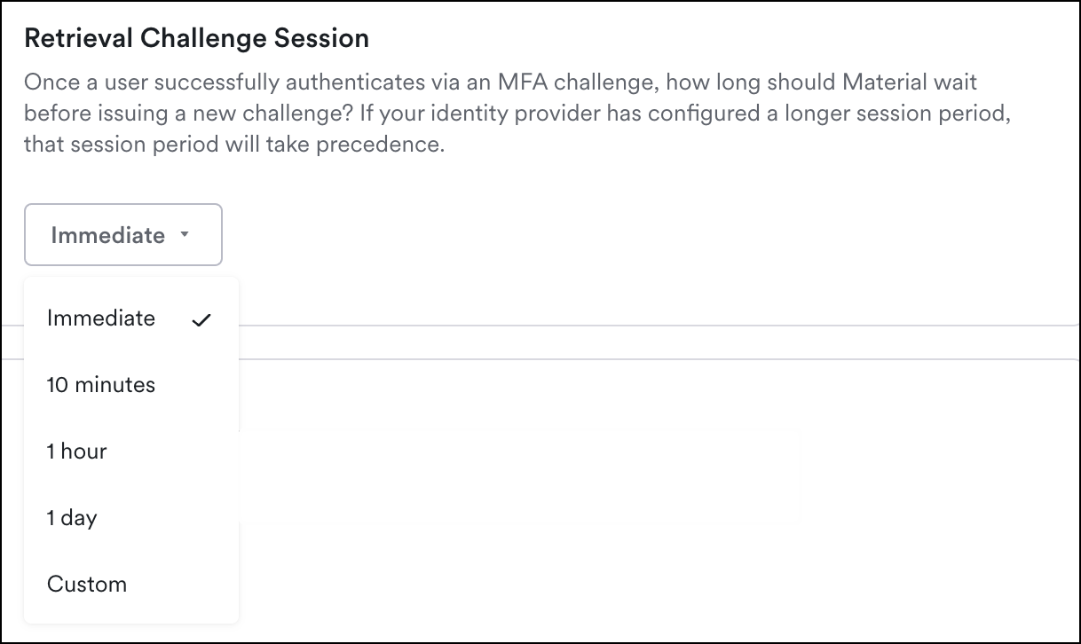 example of a retrieval challenge session; customize using the drop downs