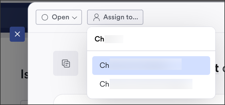 from the issue detail view, a button with a person icon indicates the Assign to function